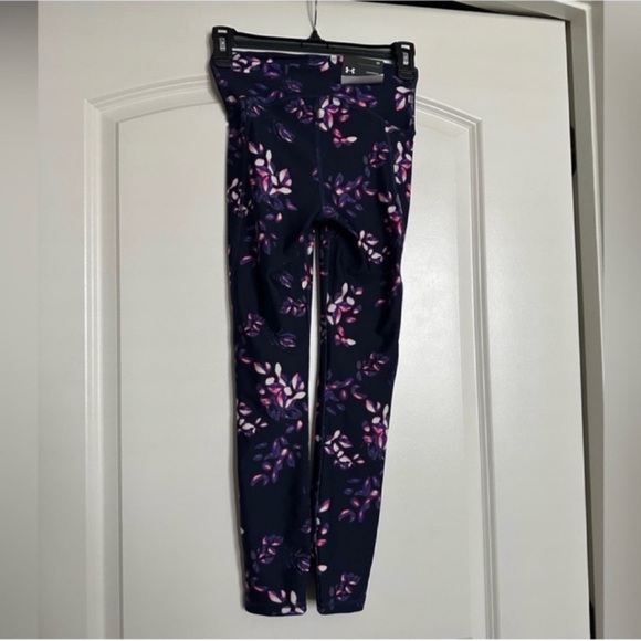NWT Under Armour Floral High Rise Compression Ankle Workout Leggings - Picture 4 of 8